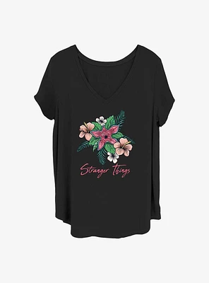 Stranger Things Floral Girls T-Shirt Plus