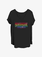 Stranger Things Rainbow Logo Girls T-Shirt Plus