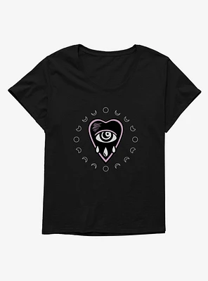 Crying Spirit Cursor Circular Moon Art Girls T-Shirt Plus