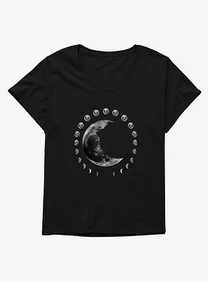 Circular Moon Phases Girls T-Shirt Plus