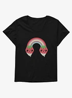 Kawaii Strawberry Rainbow Girls T-Shirt Plus