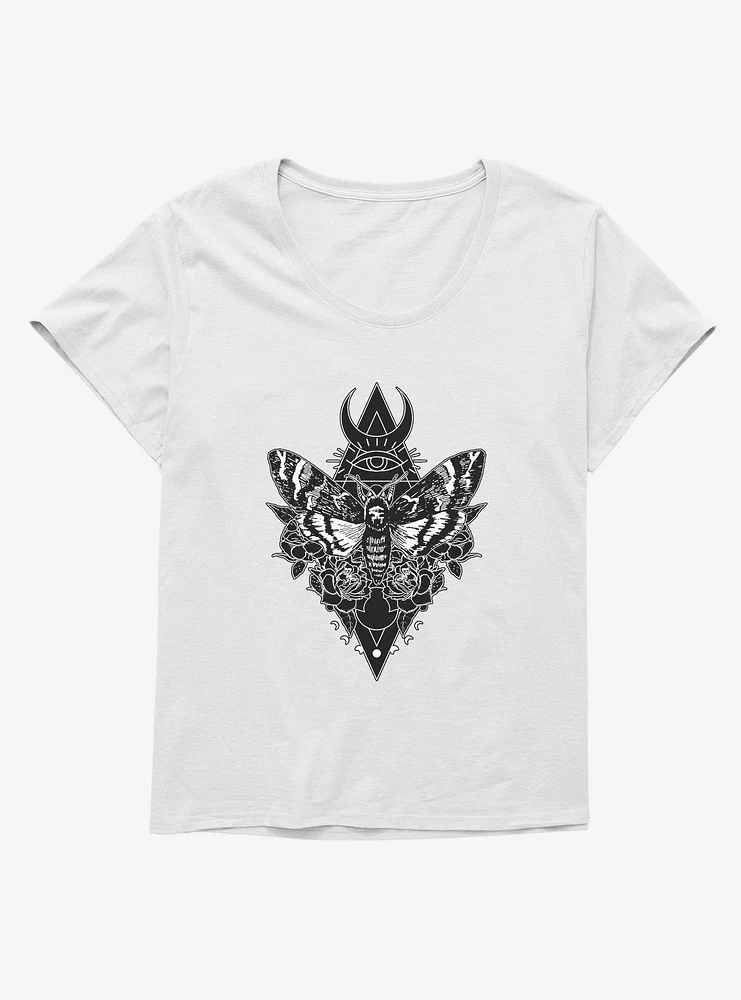 Mystical Floral Moth Eye Art Girls T-Shirt Plus