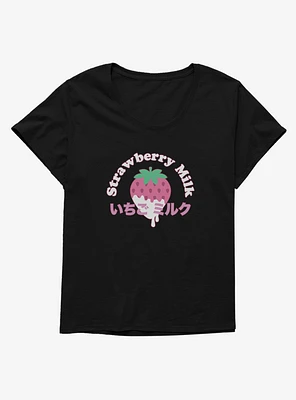 Strawberry Milk Dripping Girls T-Shirt Plus