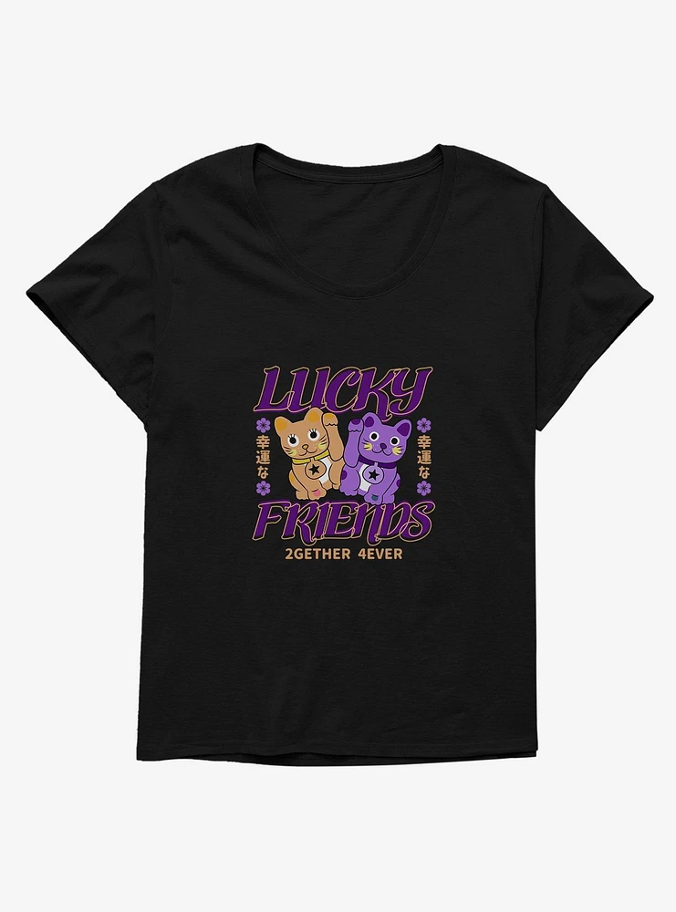 Cats Lucky Friends Girls T-Shirt Plus