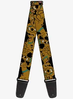 Scooby-Doo Stacked Close Up Guitar Strap