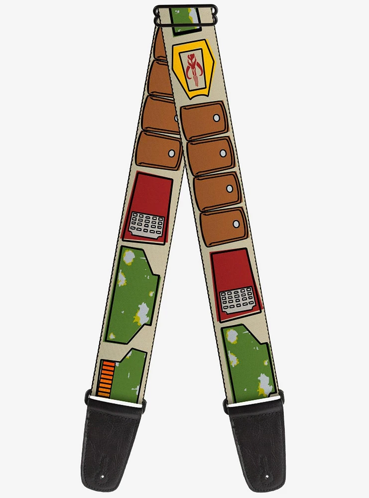 Star Wars Boba Fett Utility Belt Bounding Tan Guitar Strap