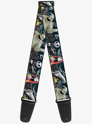 The Nightmare Before Christmas 4 Character Group Cemetery Scene Guitar Strap