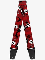 The Nightmare Before Christmas Jack Poses Bats Guitar Strap