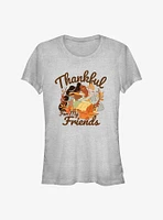 Disney Princesses Thankful For Friends Girls T-Shirt