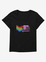 Nyan Cat Surfing Womens T-Shirt Plus