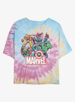 Marvel Avengers Heroes of Today Tie Dye Crop Girls T-Shirt