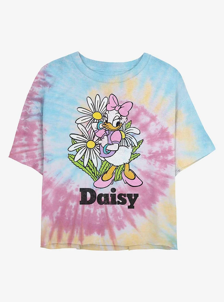 Disney Daisy Duck Tie Dye Crop Girls T-Shirt