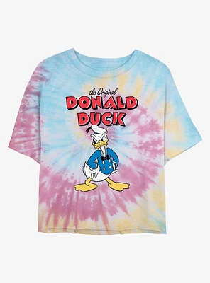Disney Donald Duck Mad Tie Dye Crop Girls T-Shirt