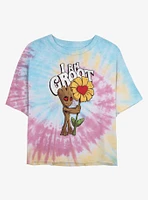 Marvel Guardians of the Galaxy Mine Groot Tie Dye Crop Girls T-Shirt