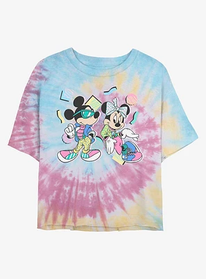 Disney Mickey Mouse 80's Minnie and Tie Dye Crop Girls T-Shirt