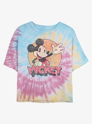 Disney Mickey Mouse Classic Tie Dye Crop Girls T-Shirt