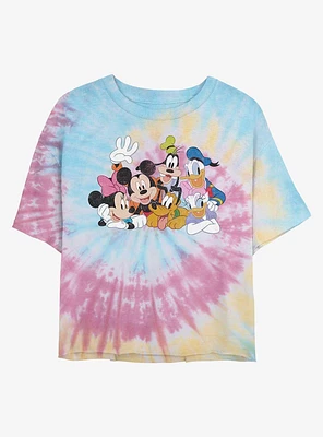 Disney Mickey Mouse & Friends Smiling Tie Dye Crop Girls T-Shirt