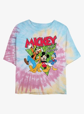 Disney Mickey Mouse Funky Bunch Tie Dye Crop Girls T-Shirt