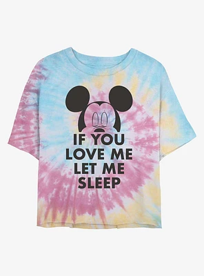 Disney Mickey Mouse Let Me Sleep Tie Dye Crop Girls T-Shirt
