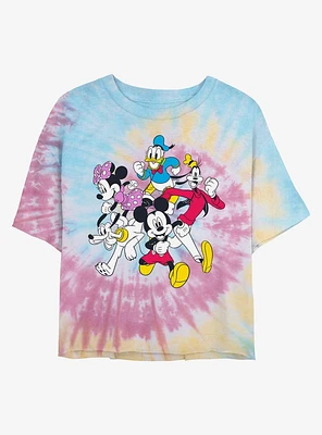 Disney Mickey Mouse & Friends Run Tie Dye Crop Girls T-Shirt
