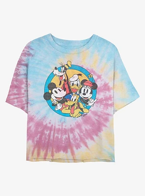 Disney Mickey Mouse Original Buddies Tie Dye Crop Girls T-Shirt