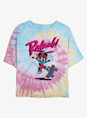 Disney Mickey Mouse Rad Tie Dye Crop Girls T-Shirt