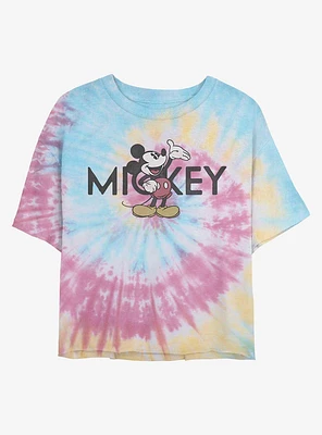 Disney Mickey Mouse Vintage Tie Dye Crop Girls T-Shirt