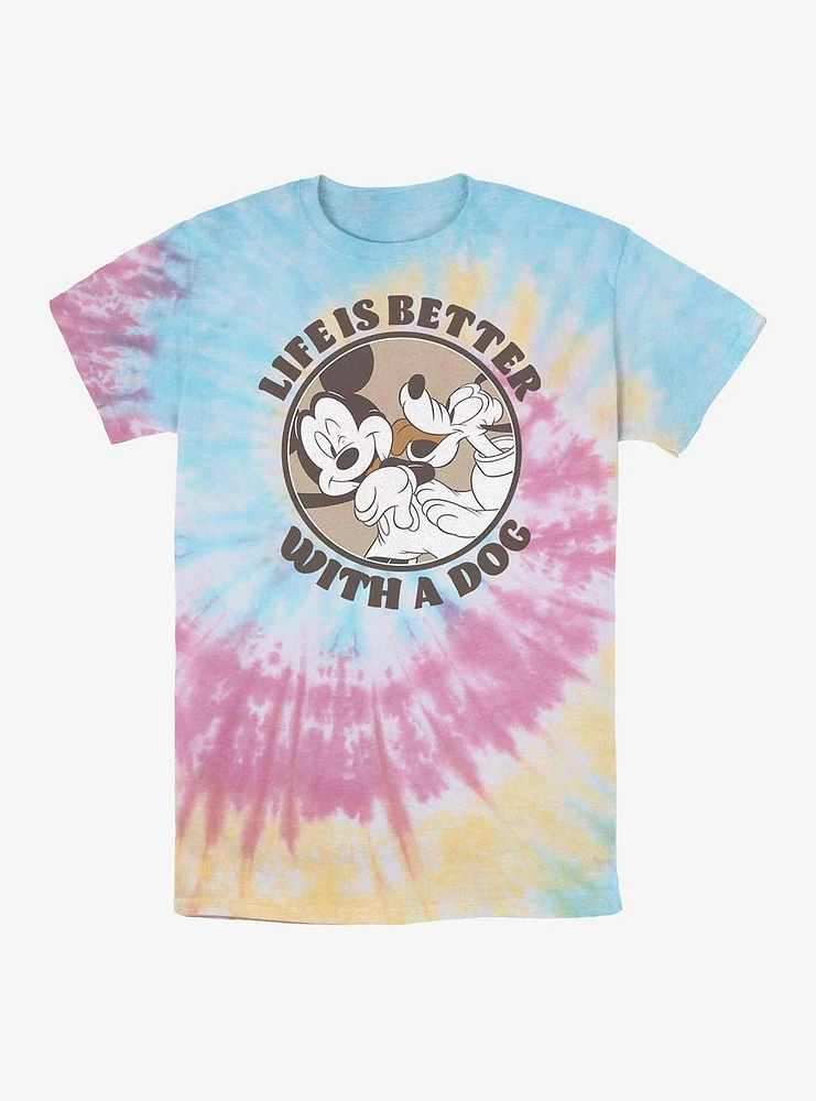 Disney Mickey Mouse Dog Life Tie Dye T-Shirt