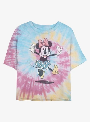 Disney Minnie Mouse Jump Tie Dye Crop Girls T-Shirt