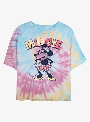 Disney Minnie Mouse Wink Tie Dye Crop Girls T-Shirt