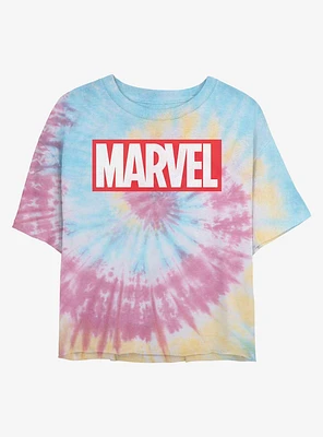 Marvel Logo Tie Dye Crop Girls T-Shirt