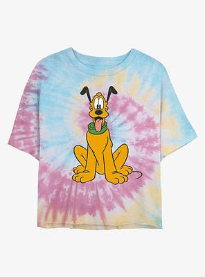 Disney Pluto Classic Tie Dye Crop Girls T-Shirt