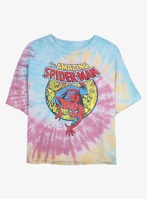 Marvel Spider-Man Urban Hero Tie Dye Crop Girls T-Shirt