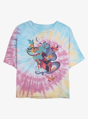 Disney Aladdin Vintage Poster Tie Dye Crop Girls T-Shirt