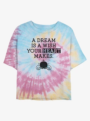Disney Cinderella Dream Wish Tie Dye Crop Girls T-Shirt