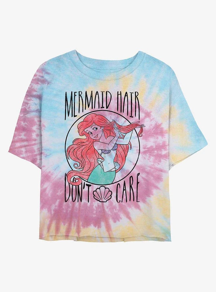 Disney The Little Mermaid Hair Tie Dye Crop Girls T-Shirt