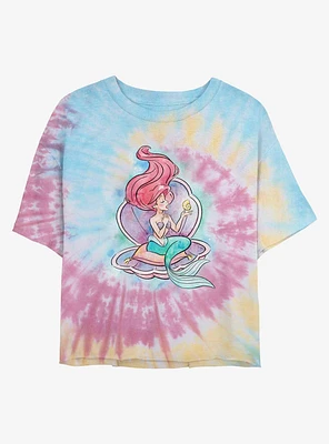Disney The Little Mermaid Shining Voice Tie Dye Crop Girls T-Shirt