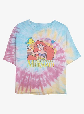 Disney The Little Mermaid Title Tie Dye Crop Girls T-Shirt