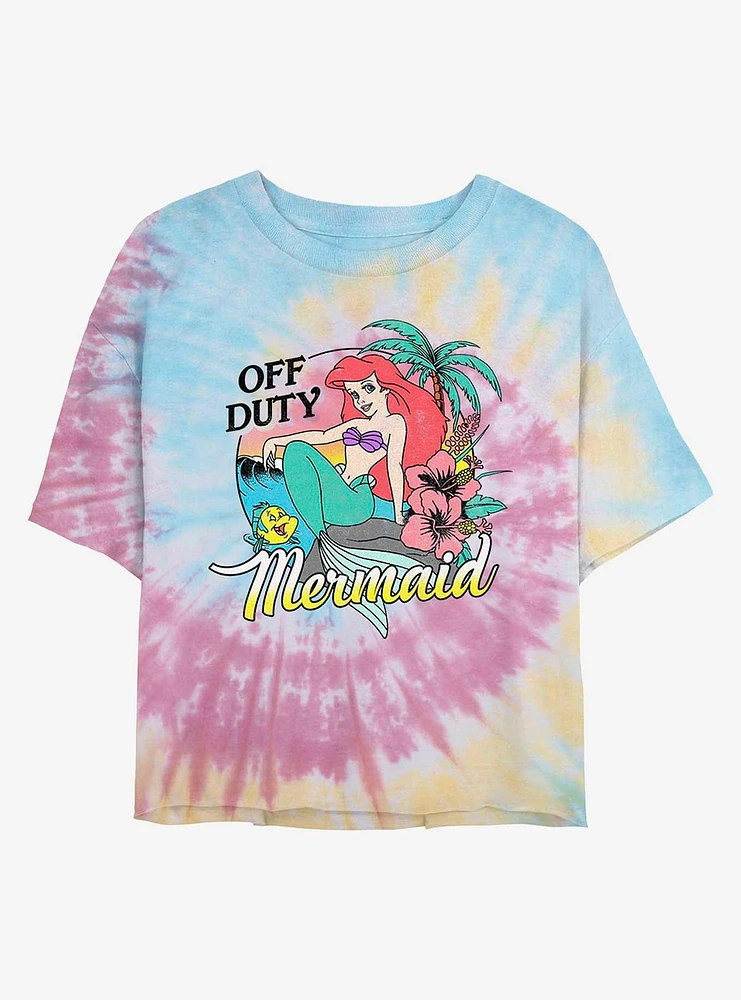 Disney The Little Mermaid Vacay Tie Dye Crop Girls T-Shirt