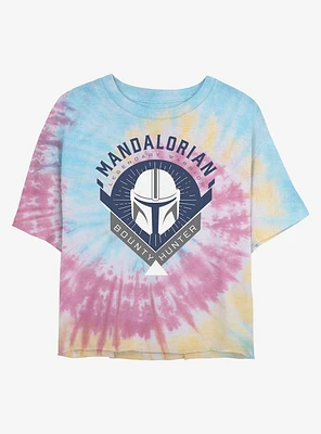 Star Wars The Mandalorian Crest Tie Dye Crop Girls T-Shirt