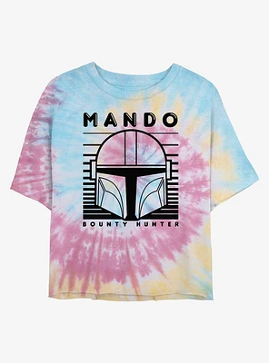 Star Wars The Mandalorian Bounty Hunter Tie Dye Crop Girls T-Shirt