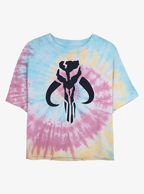 Star Wars The Mandalorian Mythosaur Icon Tie Dye Crop Girls T-Shirt