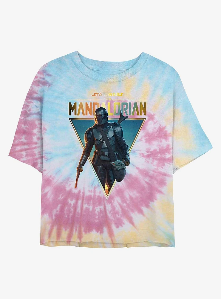 Star Wars The Mandalorian Poster Tie Dye Crop Girls T-Shirt