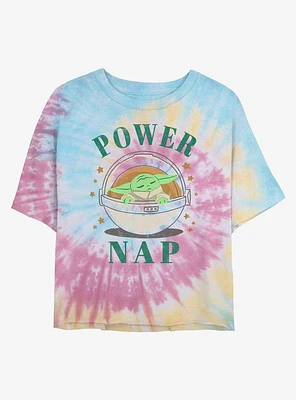 Star Wars The Mandalorian Power Nap Tie Dye Crop Girls T-Shirt