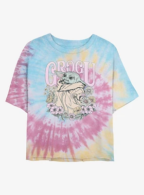 Star Wars The Mandalorian Springtime For Grogu Tie Dye Crop Girls T-Shirt