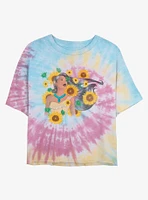 Disney Pocahontas Floral Princess Tie Dye Crop Girls T-Shirt