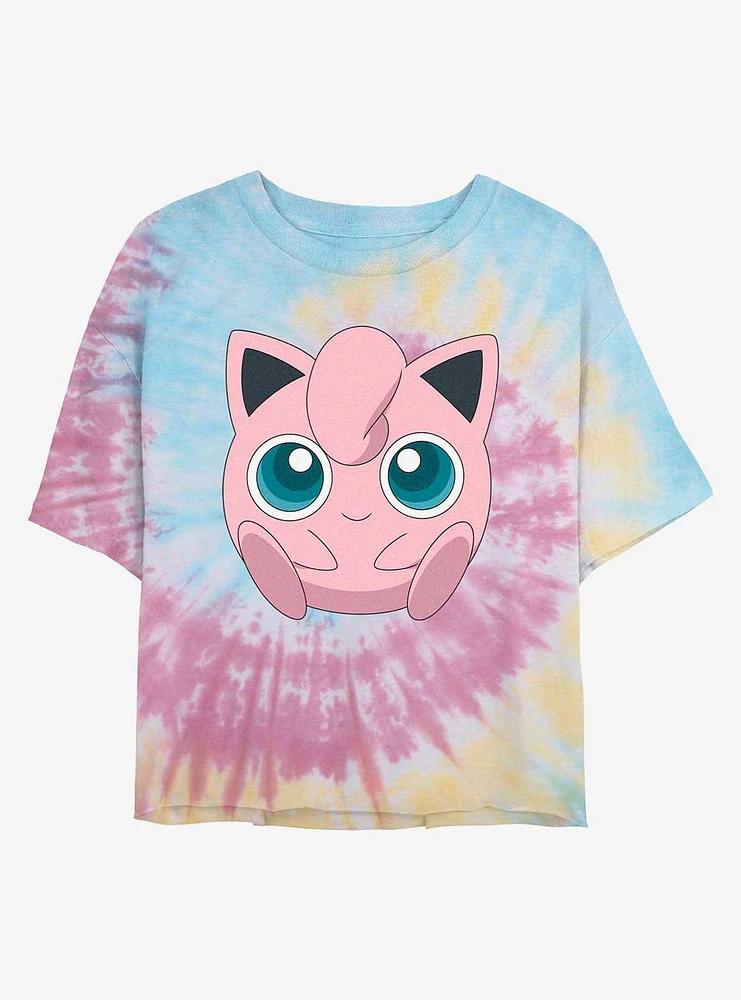 Pokemon Jigglypuff Tie Dye Crop Girls T-Shirt