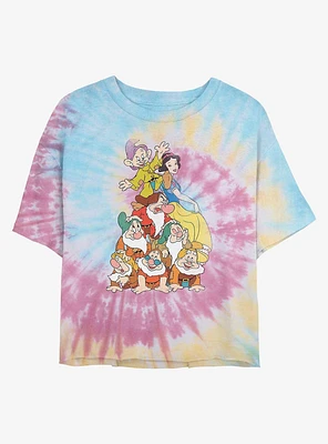 Disney Snow White and the Seven Dwarfs Squad Tie Dye Crop Girls T-Shirt