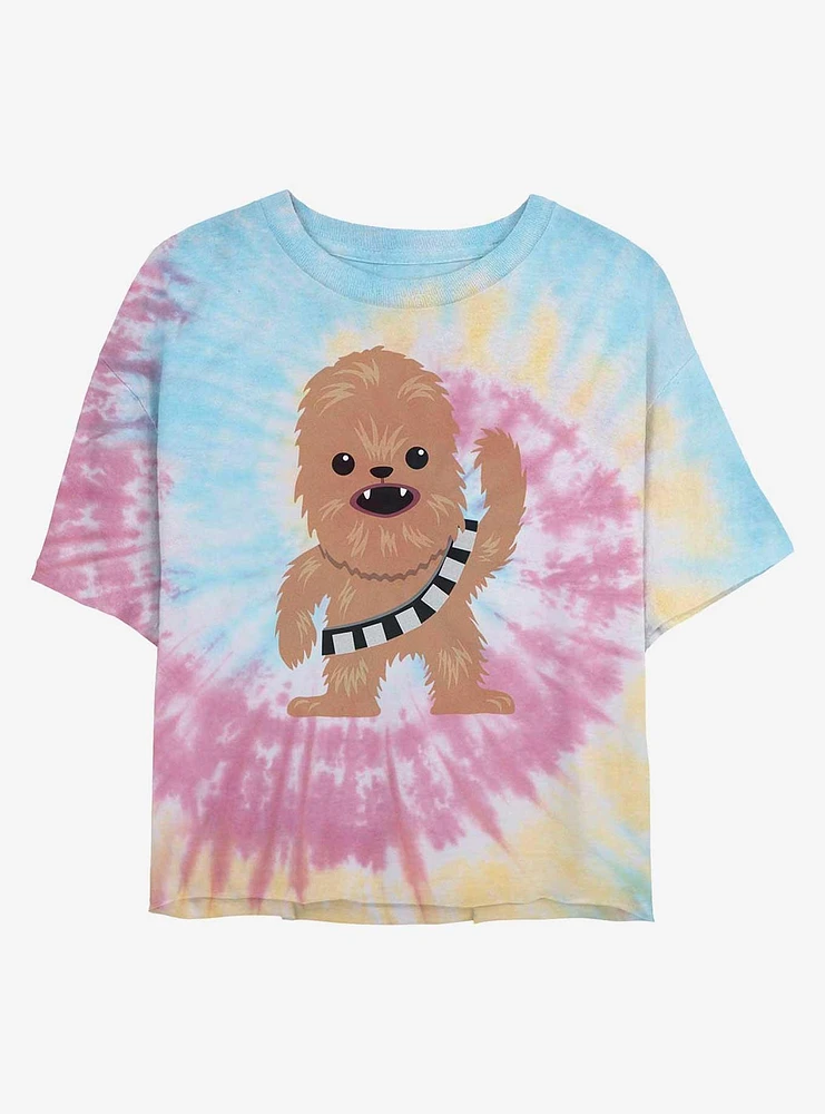 Star Wars Chewie Kawaii Tie Dye Crop Girls T-Shirt