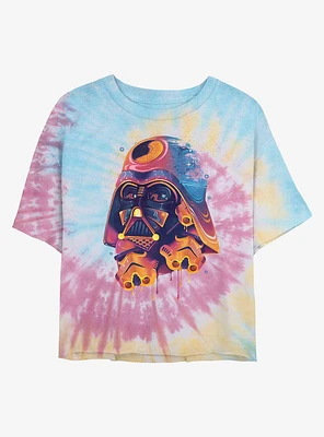 Star Wars Color Melted Vader Tie Dye Crop Girls T-Shirt